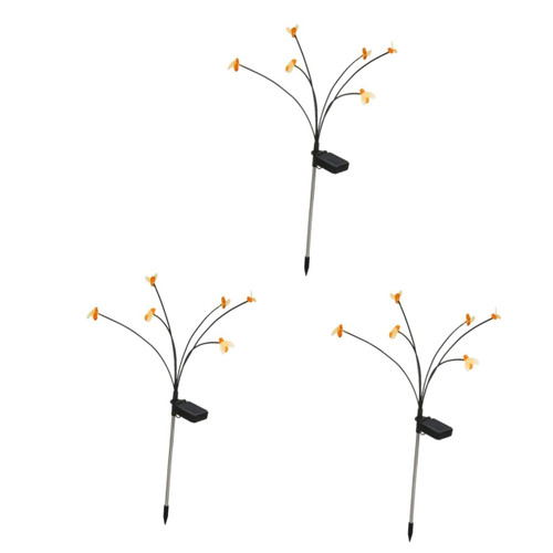 Yardwe 3pcs Solar Ground Plug Light Solar Bumblebee Lights Solar Powered Garden Lights Solar Bee Firefly Lights Outdoors Solar Lights Lawn Decor Patio Lighting Swing Plastic String Lights