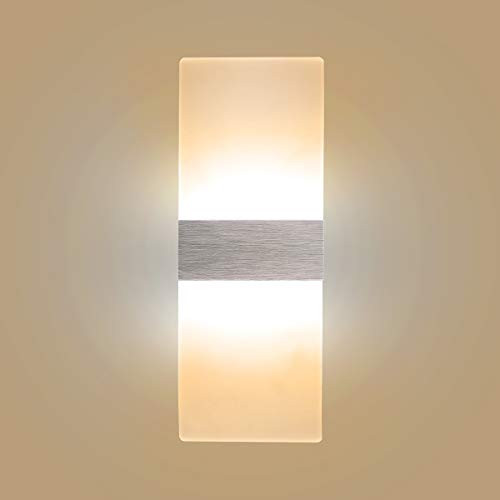 Modern LED Acrylic Sconces Wall Lighting 12W Warm White 2700K Up Down Lamp for Bedroom Corridor Stairs Bathroom Indoor Lighting Fixture