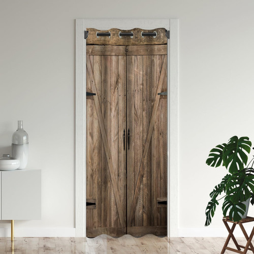 Wooden Barn Door Door Curtains for Doorways, Old Farmhouse Rustic Vintage Blackout Curtain for Kids Bedroom Closet, Grommet Thermal Insulated Privacy Door Drapes for Room Divider, 34" W x 80" L Wooden Barn Door Door Curtains for Doorways, Old Farmhouse Rustic Vintage Blackout Curtain for Kids Bedroom Closet, Grommet Thermal Insulated Privacy Door Drapes for Room Divider, 34" W x 80" L