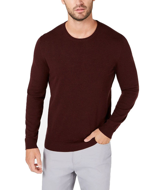 Alfani Mens Heather Crewneck Sweater Red XL