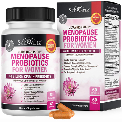 Menopause Support Probiotics for Women - Unique Menopause Relief for Hot Flashes Night Sweats Mood Swings and Hormone Balance - Menopause Supplements for Women with Astragalus - 60 Count 60 Servings Menopause Support Probiotics for Women - Unique Menopause Relief for Hot Flashes Night Sweats Mood Swings and Hormone Balance - Menopause Supplements for Women with Astragalus - 60 Count 60 Servings