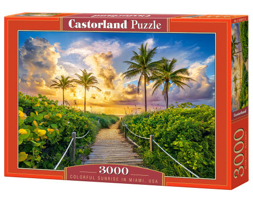 CASTORLAND 3000 Piece Jigsaw Puzzle, Colorful Sunrise in Miami, USA, Adult Puzzle, Castorland C-300617-2 CASTORLAND 3000 Piece Jigsaw Puzzle, Colorful Sunrise in Miami, USA, Adult Puzzle, Castorland C-300617-2