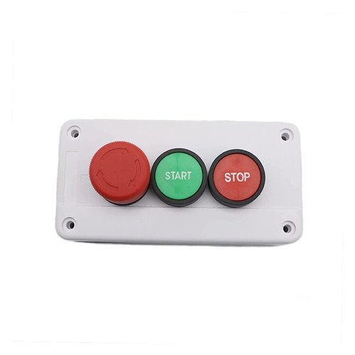 KOSSMA NC Emergency Stop NO Red Green Push Button Switch Station Start Stop Self-Sealing Waterproof Button Switch Industrial 600V 10A (Color : Start Stop)