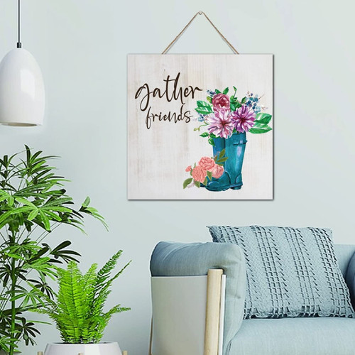 Vintage Wall Art Motto Decor Wood Plank Sign Gather Friends Watercolor Floral in Mason Jar Retro Wood Plaque 12x12 Country Flower Plant Painting Wooden Hanging Signs Home Decor for Laundry Window Vintage Wall Art Motto Decor Wood Plank Sign Gather Friends Watercolor Floral in Mason Jar Retro Wood Plaque 12x12 Country Flower Plant Painting Wooden Hanging Signs Home Decor for Laundry Window