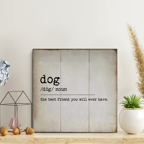 LITTLEGROVE SEEDS Dog Definition Wood Sign Dog Definition Typography Wooden Sign Motivational Wall Decorations for Living Room Rustic Wall Art Kitchen Home Decor Signs Wall Hanging Sign 16x16in LITTLEGROVE SEEDS Dog Definition Wood Sign Dog Definition Typography Wooden Sign Motivational Wall Decorations for Living Room Rustic Wall Art Kitchen Home Decor Signs Wall Hanging Sign 16x16in