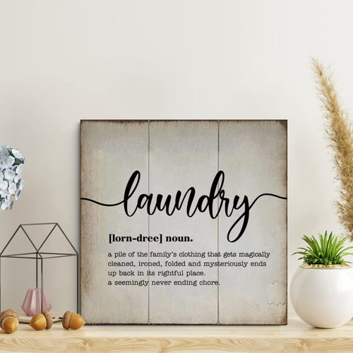 LITTLEGROVE SEEDS Laundry Definition Wood Sign Laundry Definition Typography Wood Plaque Wall Art Rustic Wall Decorations for Living Room Kitchen Home Decor Signs Wall Hanging Sign 16x16in LITTLEGROVE SEEDS Laundry Definition Wood Sign Laundry Definition Typography Wood Plaque Wall Art Rustic Wall Decorations for Living Room Kitchen Home Decor Signs Wall Hanging Sign 16x16in