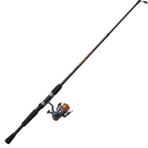 Zebco Crappie Fighter Spinning Reel and Fishing Rod Combo, 5-Foot 2-Piece Fiberglass Fishing Pole, High-Visibility Rod Tip, Split-Grip EVA Rod Handle, Ultra-Light Power, Size 05 Reel, Gray/Orange