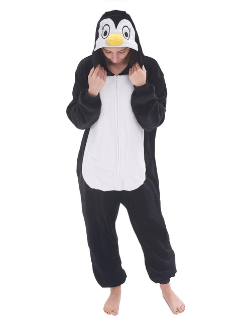 NEWCOSPLAY Unisex Adult Black Penguin Onesie Pajamas Animal One Piece Costume Cosplay Sleepwear (Black Penguin, Small) NEWCOSPLAY Unisex Adult Black Penguin Onesie Pajamas Animal One Piece Costume Cosplay Sleepwear (Black Penguin, Small)