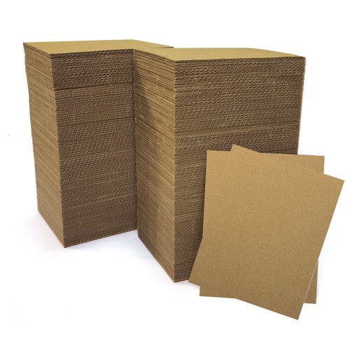 400 Packs 3.5x4.5 Inch Corrugated Cardboard Sheets, Premium Brown Corrugated Pads Cardboard Inserts Bulk Flat for T-Shirts, Shipping, Mailing, Cardboard Divider Backing and Cardboard Crafts