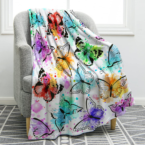 Jekeno Butterfly Throw Blanket Smooth Lightweight Soft Print Blanket for Travelling Camping Gift Kid Adult 60"x80" Jekeno Butterfly Throw Blanket Smooth Lightweight Soft Print Blanket for Travelling Camping Gift Kid Adult 60"x80"