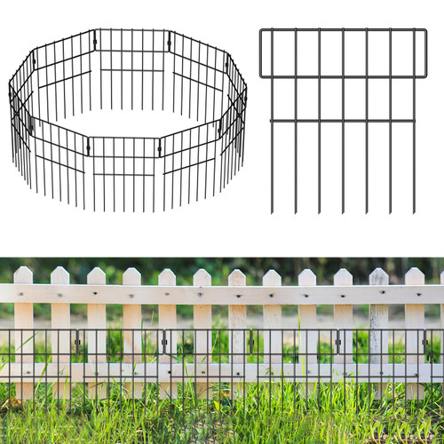 10 Panels Animal Barrier Fence, 10.8 Ft(L) X 17 in(H) No Dig Garden Decorative Fence Rustproof Garden Fence Border for Dog Rabbits Ground Stakes Defense and Outdoor Patio, T Shape 10 Panels Animal Barrier Fence, 10.8 Ft(L) X 17 in(H) No Dig Garden Decorative Fence Rustproof Garden Fence Border for Dog Rabbits Ground Stakes Defense and Outdoor Patio, T Shape