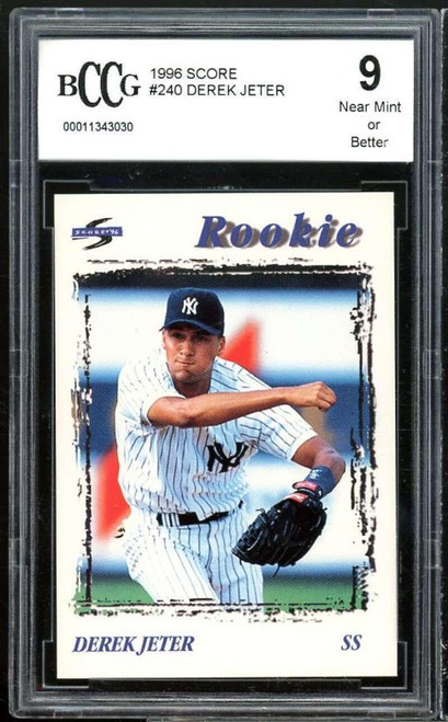 1996 Score #240 Derek Jeter Card BGS BCCG 9 Near Mint+ - Baseball Slabbed Rookie Cards