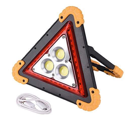 NQG Rechargeable COB LED Work Light Power Bank Battery Function Work Lamp Waterproof Floodlight Triangle Emergency Hazard Warning Light for Garage, Car Repairing Outdoor Use