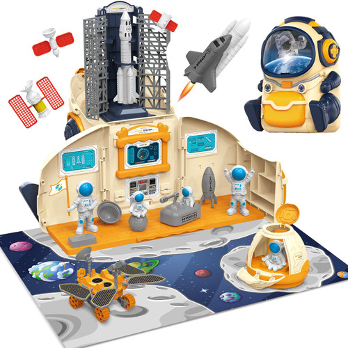 Fistone Space Toy, Spaceship Toy with Astronaut Figures, Space Rover, Spaces Station, Space Capsule, Space Shuttle Toys for Boys with Sound & Lights, Astronaut Toys Kid for 3-8 Year Old Boys