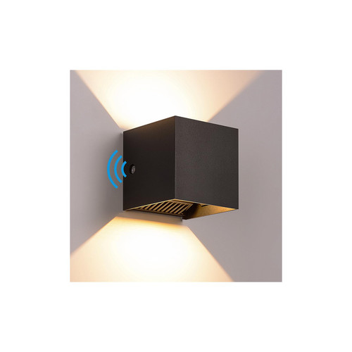 INHDBOX Dusk to Dawn Outdoor Wall Lights, 4.7" 20W 3000K LED Aluminum Waterproof Sensor Exterior Light Fixtures Wall Mount, Outdoor Wall Lamp Sconce, Porch Light, Matte Black