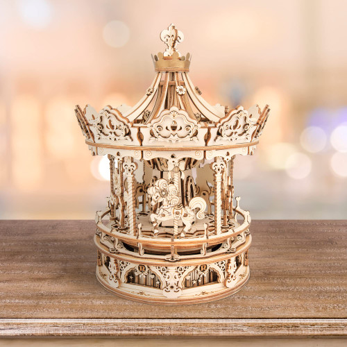 ROKR 3D Wooden Puzzles for Adults Mechanical Music Box Romantic Carousel, DIY Music Box Model Building Kits for Teens, DIY Crafts/Hobbies/Gifts Desk Decor for Girls Ages 14+ (Romantic Carousel) ROKR 3D Wooden Puzzles for Adults Mechanical Music Box Romantic Carousel, DIY Music Box Model Building Kits for Teens, DIY Crafts/Hobbies/Gifts Desk Decor for Girls Ages 14+ (Romantic Carousel)
