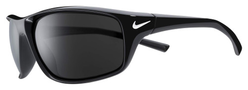 Nike EV1134-001 Adrenaline Sunglasses Shiny Black/White Frame Color, Grey Lens Tint