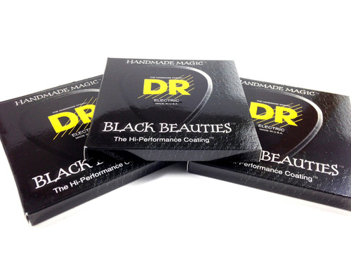 DR Guitar Strings Acoustic 3-Pack K3 Black Beauties Coated 11-50 Custom Light