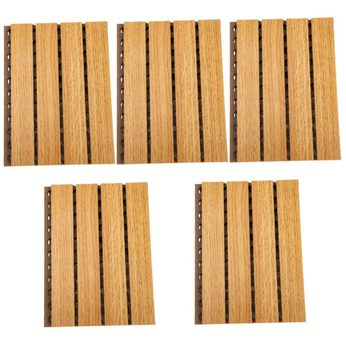 Vaguelly 5pcs Wooden Sound-absorbing Panels Soundproof Tiles Sound Absorbing Pad Sound Insulation Material Acoustic Absorption Panel Wall Acoustic Panels Noise Reduction Diffusion Plate