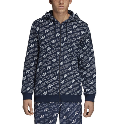 adidas Originals Men's Monogram Full-Zip Hoodie, collegiate navy, S adidas Originals Men's Monogram Full-Zip Hoodie, collegiate navy, S