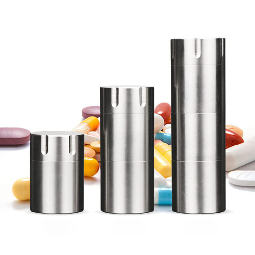 Titanium Pill Case Multi-Layer Waterproof Pill Container Portable EDC Storage Box Pocket Pill Holder for Outdoor Camping Travel Daily (3 Layer)