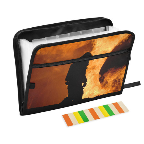 Expandable Accordion Folder Firefighter-fire-Proud Expanding File Organizer with 13 Pockets