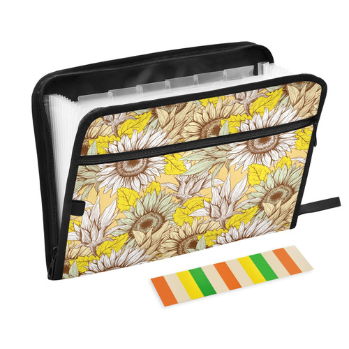 Expandable Accordion Folder Van-Gogh-Sunflower Expanding File Organizer with 13 Pockets