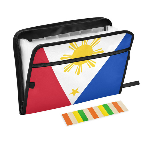 Expandable Accordion Folder Philippine-Flag-Proud Expanding File Organizer with 13 Pockets