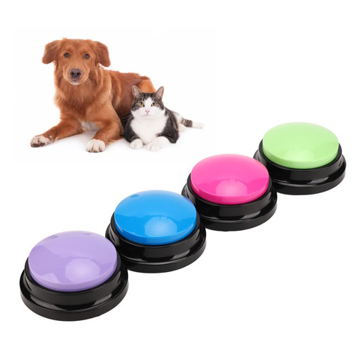 VTOSEN 4 Color Voice Recording Button,Record Talking Button,30 Second Record Pet Communication Pet Training Buzzer for Cats Dogs Training