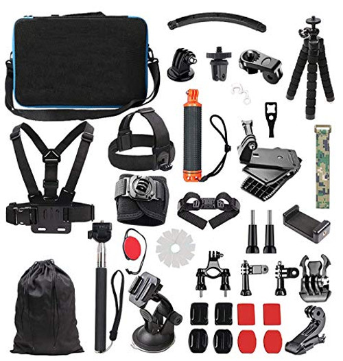 Lowpter Accessory Kit for GoPro Hero 7 6 5 4 3+ 3 2 1 Hero Session 5 Black AKASO EK7000 Apeman SJ4000 5000 6000 DBPOWER AKASO VicTsing WiMiUS Rollei QUMOX Lightdow Campark and Sony Sports DV and More.