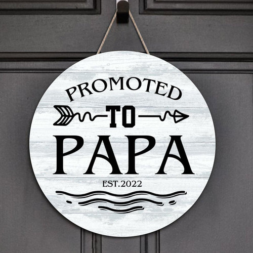 Arupkeer Welcome Sign Promoted to Papa Round Wooden Signs Rustic Sign Christian Scripture Wood Decor Farmhouse Wall Hanging Plaque For Home Kitchen Living Room Kitchen Housewarming Gift 16x16in