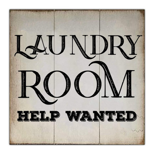 Ditooms Vintage Wood Sign with Quotes Laundry Room Help Wanted Wooden Wall Decor for Home Kitchen Living Room Farmhouse 16 in