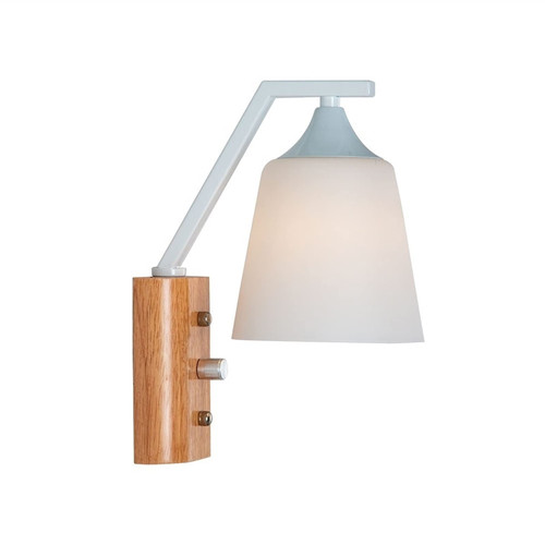 OUUED European Wall Light Nordic Creative Sconces Bedroom Bedside Wood Art Glass Led Wall Lamp Wall Light European Style E27 Light for Study Living Room Bar Restaurant Cafe Stairs Corridor Aisle