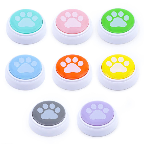 SUMWELL 30 Second Dog Buttons for Communication Starter Pack Recordable Training Talking Buttons for Dogs to Press to Communicate, 8 Piece Talking Button Set Train Your Pets to Voice What They Want