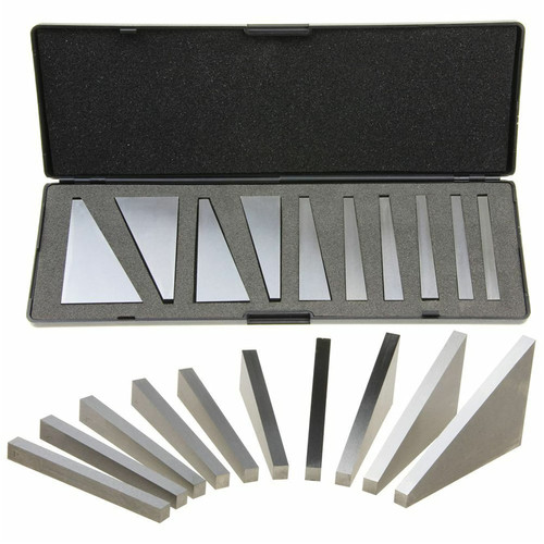 TINVHY 10-Pack Precision Angle Block Set, 1 to 5 Degree & 5 to 30 Degree Angle Gauge Block Set Machinist Tools, Lathes Milling Ground Gauge Angle Calibration Gage Inspection Block