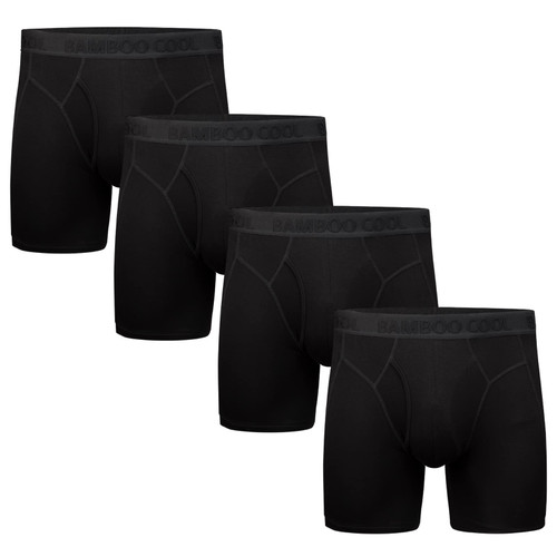 BAMBOO COOL Men's Underwear Boxer Briefs Soft Breathable Bamboo Underwear for men 4 Pack M BAMBOO COOL Men's Underwear Boxer Briefs Soft Breathable Bamboo Underwear for men 4 Pack M