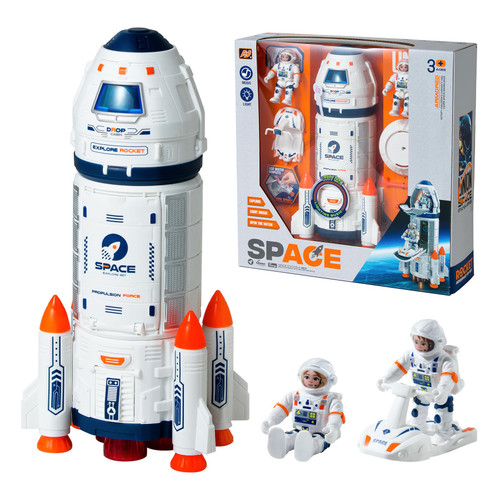 Wbzle Space Shuttle Rocket Toys - Rocket Ship Toy with Astronaut Figure and Spray Effects, STEM Aerospace Toys with Lights and sounds - Fun Space Gifts Toys for Space Exploration, Space Knowledge Toys