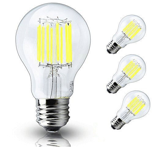 Luxvista Dimmable A19 LED Bulb 100W Incandescent Replacement Filament Light Bulbs - 10 Watt E27 Edison Bulb Warm White E27 Medium Base Vintage LED Bulb Classic Pear Shape A60 Clear Glass Lamp