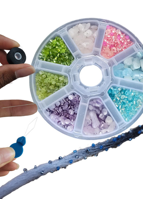 Beaditwearitloveit Crystal Loc Sprinkle Complete Kits, Dreadlock Hair Bead Accessories, Sprinkle Beads for Braids Locs Twists, Needle & Thread Included (Crystal Color Match Up Kit) Beaditwearitloveit Crystal Loc Sprinkle Complete Kits, Dreadlock Hair Bead Accessories, Sprinkle Beads for Braids Locs Twists, Needle & Thread Included (Crystal Color Match Up Kit)