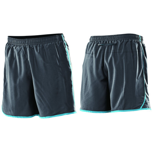 2XU Men's Run Medium Leg Short, Charcoal/Light Blue, X-Large