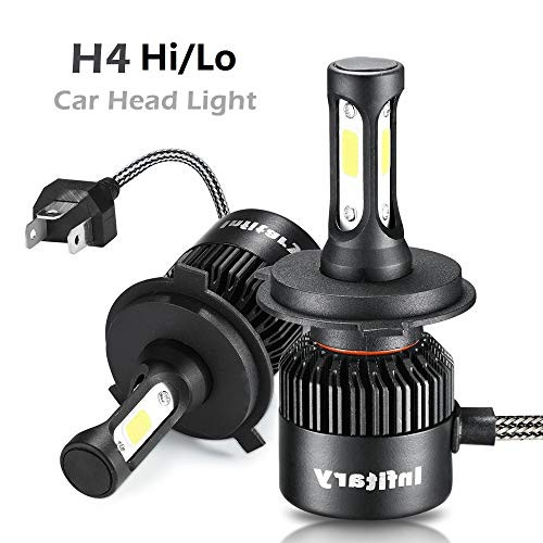 INFITARY LED Headlight Bulbs H4/9003/HB2 Hi/lo Conversion Kit Headlamp High/Low Dual Beam Plug Play Car Truck Motorcycle Fog Light 72W 6500K Cool White 7200LM COB Chip S2 for HID Halogen (H4 Hi/Lo)