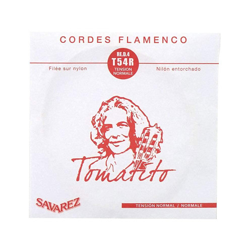 Savarez Classical Guitar Strings Tomatito Flamenco T54R Polished Silverplated Copper - 4th "D", Normal Tension, Single String Set of 10 (STSAV50-50370)