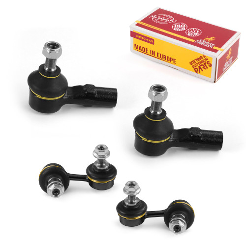 Metrix Premium 4PCS Outer Tie Rod End and Front Stabilizer Bar Link Kit ES800874, K750196, K750198 Fits Mitsubishi Lancer