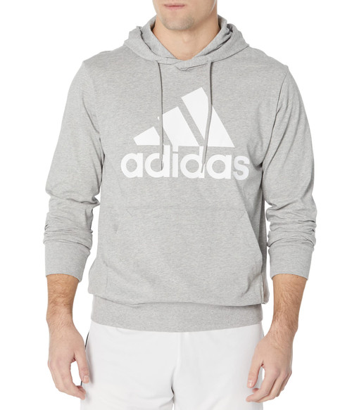 adidas Men's Essentials Logo Hoodie, Medium Grey Heather, Small