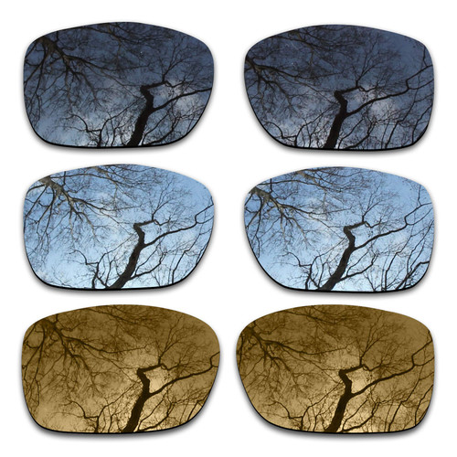 ToughAsNails 3 Pair Polarized Replacement Lenses for Oakley TwoFace OO9189 Pack-BSB6