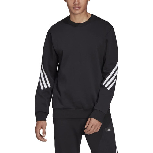 adidas Men's Sportswear Future Icon 3-Stripes Crew, Black, Large