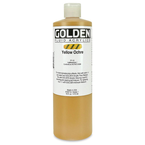 Golden Fluid Acrylic, 16 ounce bottle Yellow Ochre