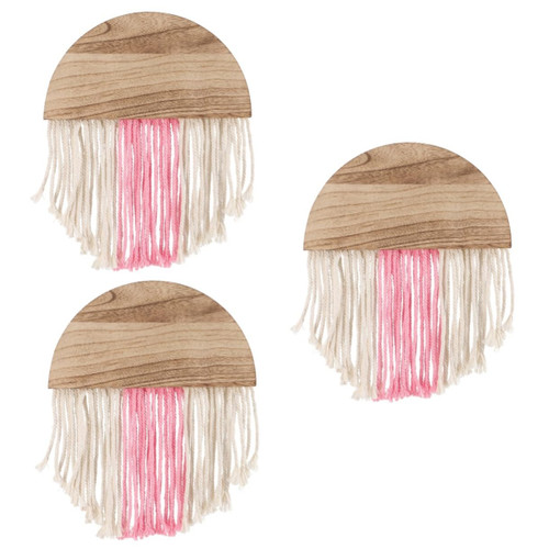 VOSAREA 3pcs macrame tapestry bohomian dream catcher half moon ornament japanese home decor boho wedding decor hand decor Party Tapestry macrame woven tapestry Tassel Tapestry wall hanging