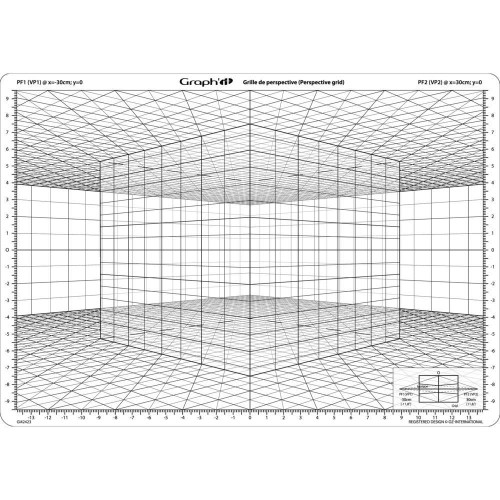 Graph'it Perspective Grid - Model D"Cube in Slanting Perspective