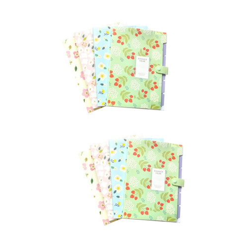 Tofficu 8 Pcs File Folder with Snap Closure Accordian Folder 8 Pocket Folder File Folder Organizer Expanded Document Folder Accordion File Folder File Folders Small Floral Paper Holder A4